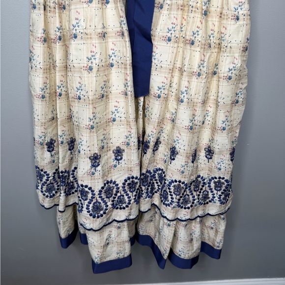 Beau James Palm Desert California Vintage 1970s Prairie Eyelet Floral Midi - Picture 6 of 11